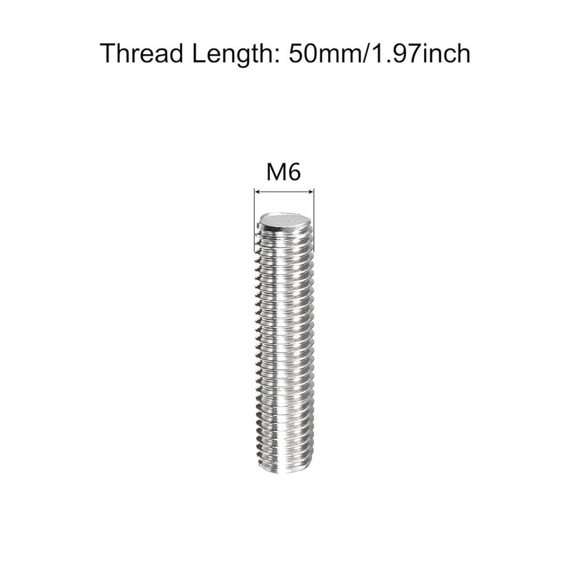 TOP-VIGOR 20Pcs M6-1.0 x 50mm Length Fully Threaded Rod, 304 Stainless Steel Right Hand Threaded Rods, Fully Studding Rod Bar for Anchor Bolts, Clamps, Hangers and U-Bolts - Image 2